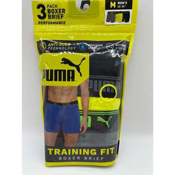 Puma Men's Performance Training Fit Boxer Brief 3 Pack Multicolor Size M 32-34. - Picture 1 of 12